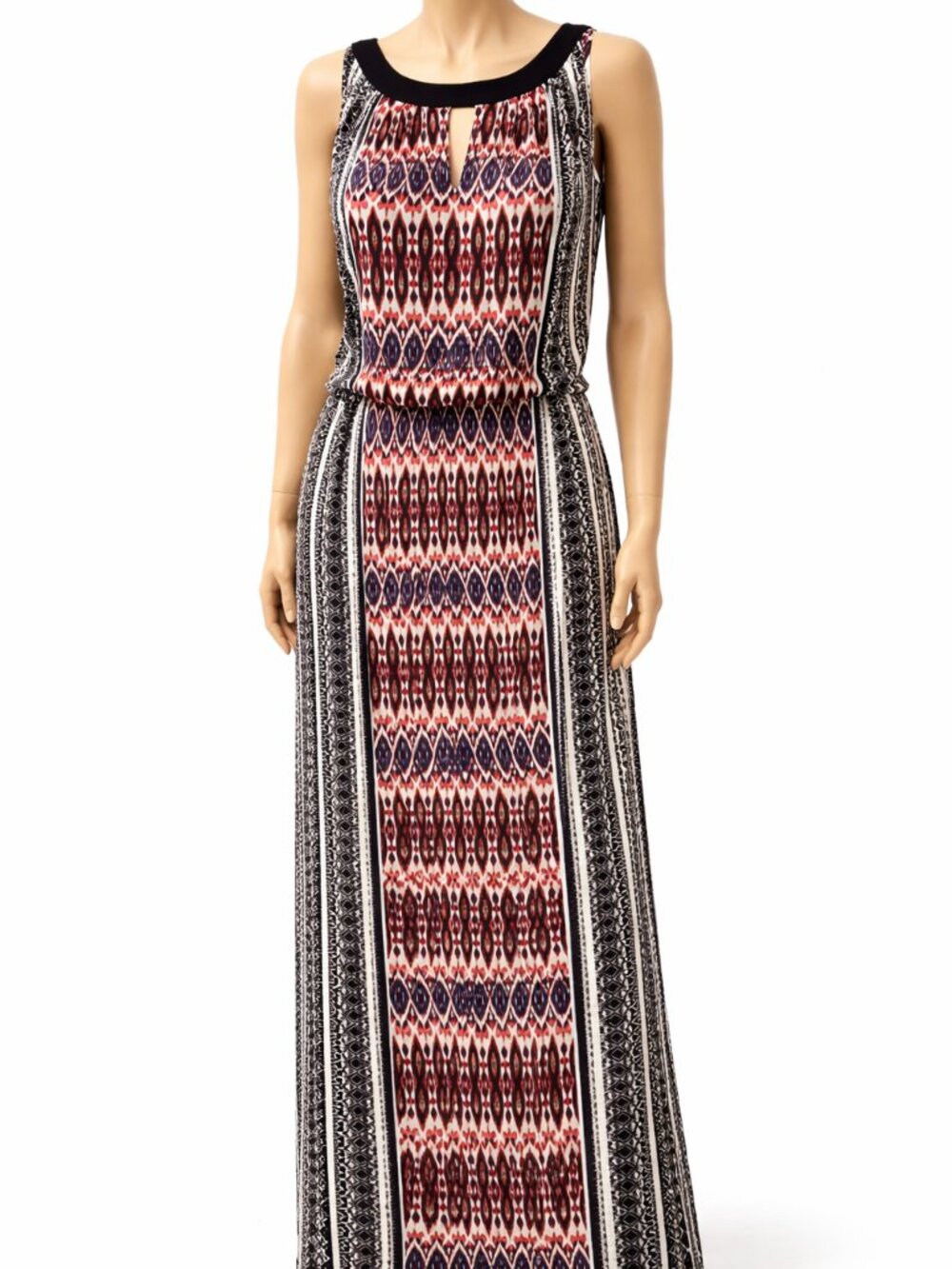 Maggy London Boho Maxi Dress 16W NWT Keyhole Print Resort Vacation